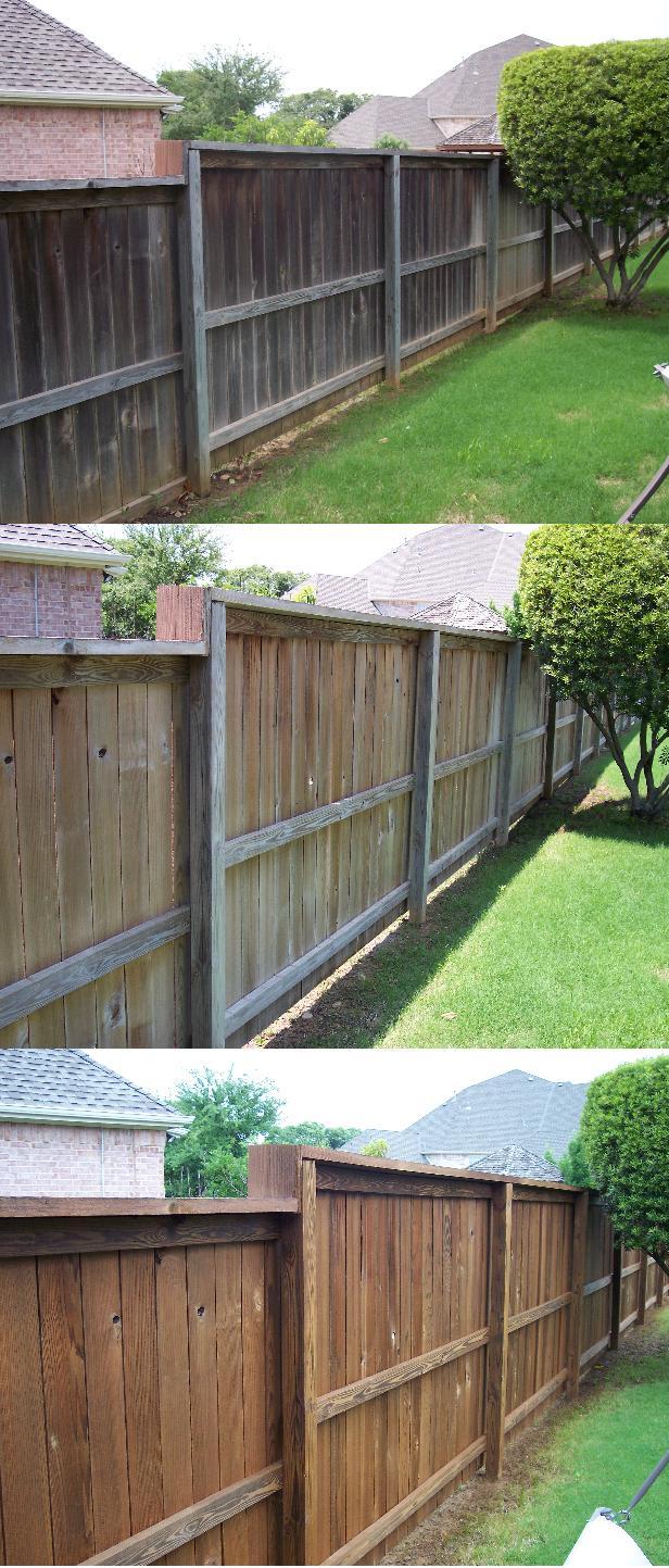 Sprinkler Stains on a Fence Wood Cleaning & Restoration Decks